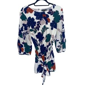 A Pea in the Pod Floral Tie-Front Top - Multicolor